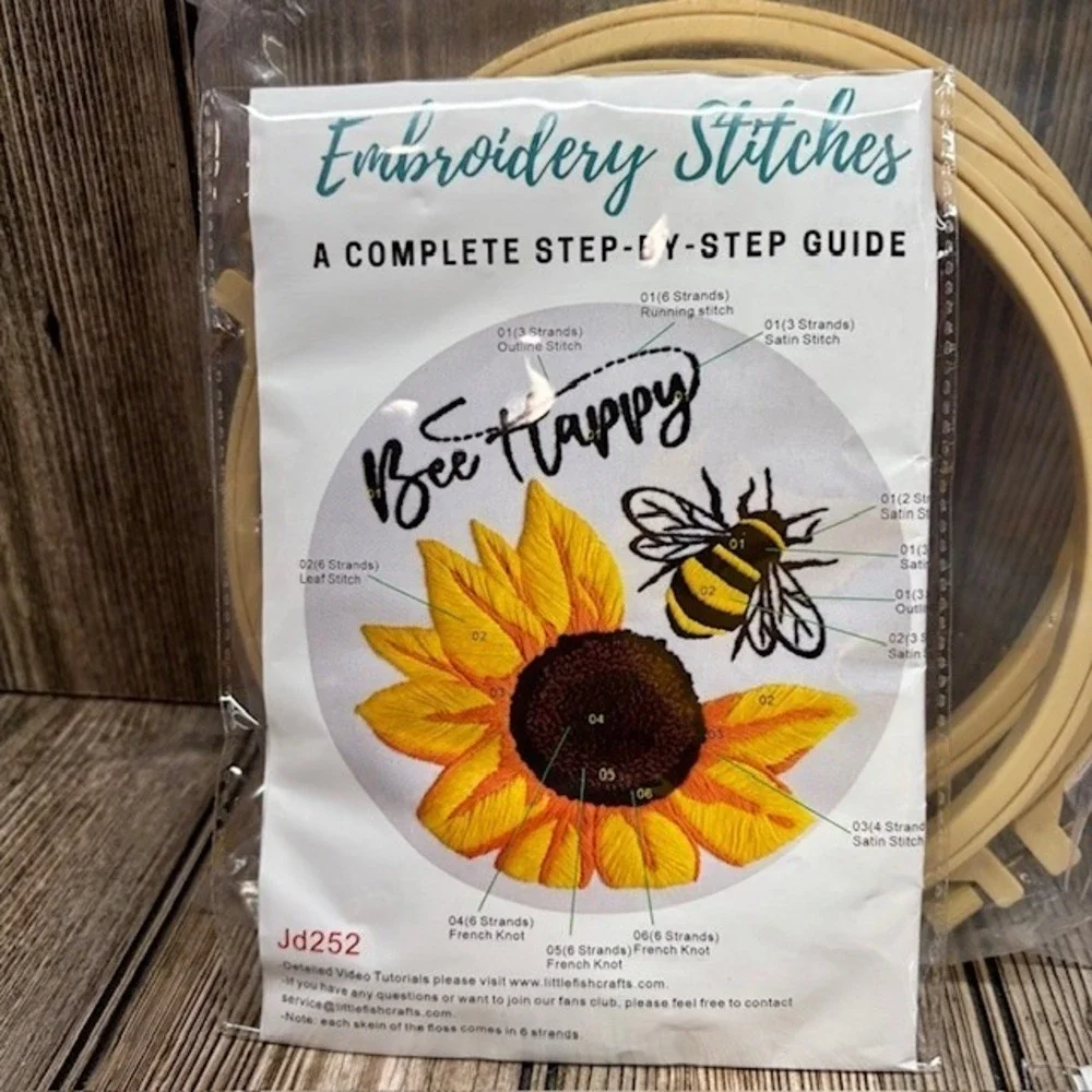 Louise Maelys 3 Sets Sunflowers Embroidery Kit for Beginners